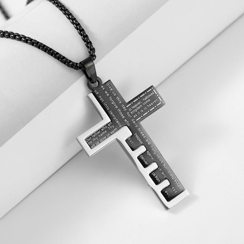 Wholesale Stainless Steel Cross Hip-hop Personality Fashion Snake Bone Chain Titanium Steel Necklaces